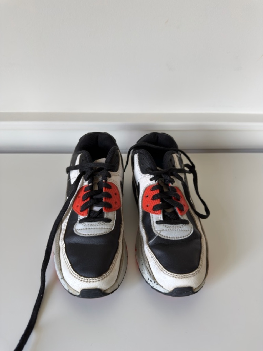 Kids Black, White & Red Athletic Sneakers
